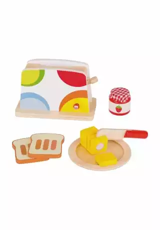 Goki Holzspielzeug Toaster, 10-teilig 1 Goki Holzspielzeug Toaster, 10-teilig