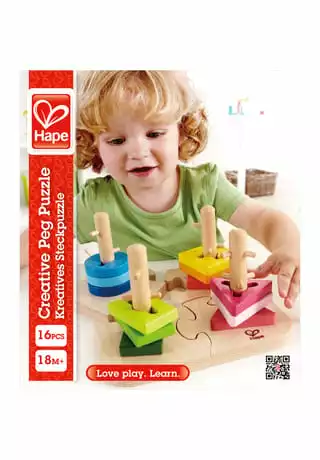Hape Kreatives Steckpuzzle, 16 Teile 4 Hape Kreatives Steckpuzzle, 16 Teile – Bild 4